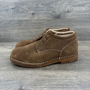 Crew Bryan Shoes Mens Size 10.5 Wide Brown Suede Leather Oxford Work Casual P492